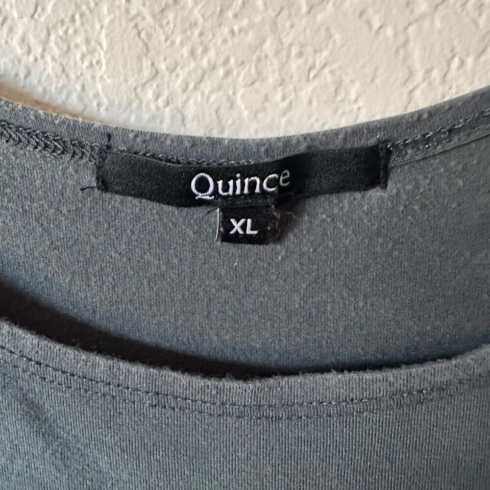 Quince Charcoal Gray Tencel Lyocell Fit & Flare Midi Dress Size XL Lagenlook - Picture 4 of 7